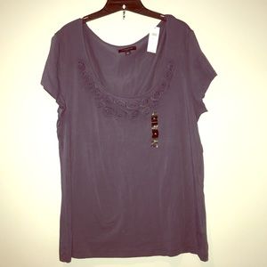Banana Republic Rosette Scoop Neck Tee XL